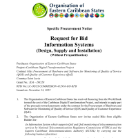OECS: Caribbean Digital Transformation Project - Procurement of Hardware and Software for Monitoring of Quality of Service (QOS) and Quality of Customer Experience (QoE)